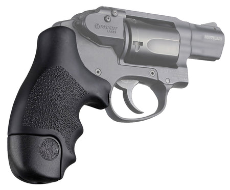 Hogue 60020 Black Rubber OverMolded Tamer Cobblestone Grip with Finger Grooves for S&W J Frame Centennial Bodyguard