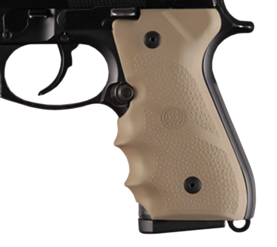 Hogue 92003 Flat Dark Earth Rubber Grip with Finger Grooves for Beretta 92 96