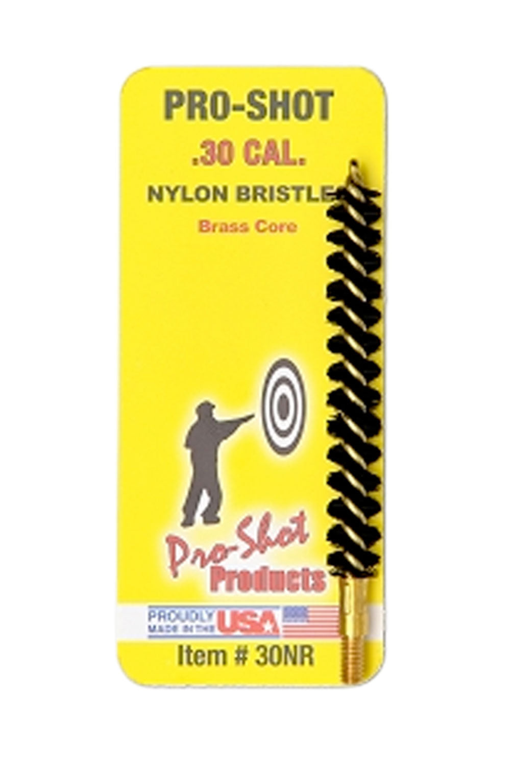 Pro-Shot 30NR .30/7.62mm Cal Rifle Nylon Bore Brush #8-32 Thread Brass Core