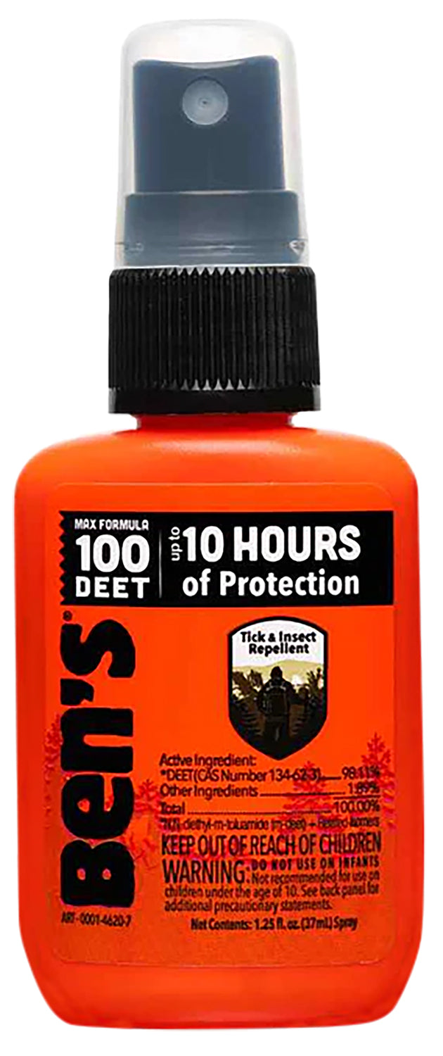 Ben's 100 Max Odorless DEET Tick & Insect Repellent Spray 1.25oz Up to 10 Hours Protection