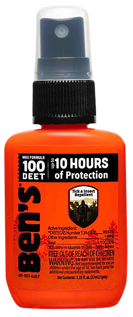 Ben's 100 Max Odorless DEET Tick & Insect Repellent Spray 1.25oz Up to 10 Hours Protection
