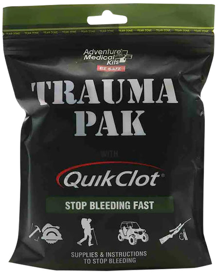 Adventure Medical Kits Trauma Pak with QuikClot Hemostatic Dressing Stop Bleeding Waterproof Pouch