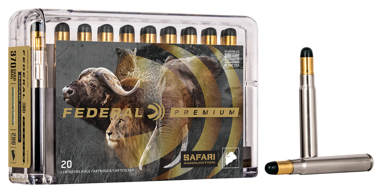 Federal P370WH Premium Safari Cape-Shok Woodleigh Hydro Solid  286 Grain .370 Sako Mag