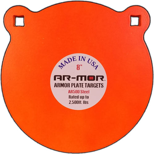 AR-MOR 8" AR500 Steel Shooting Gong 3/8" Thick Orange Round