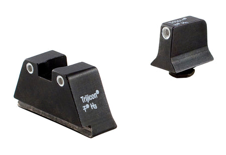 Trijicon 600649 Suppressor/Optic Height Sights Green Tritium White Outline Front & Rear for Glock 17/17L/19