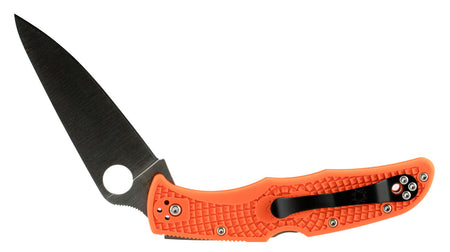 Spyderco C10FPOR Endura 4 Lightweight 3.75" Folding Clip Point Plain VG-10 SS Blade Orange FRN Handle with Pocket Clip