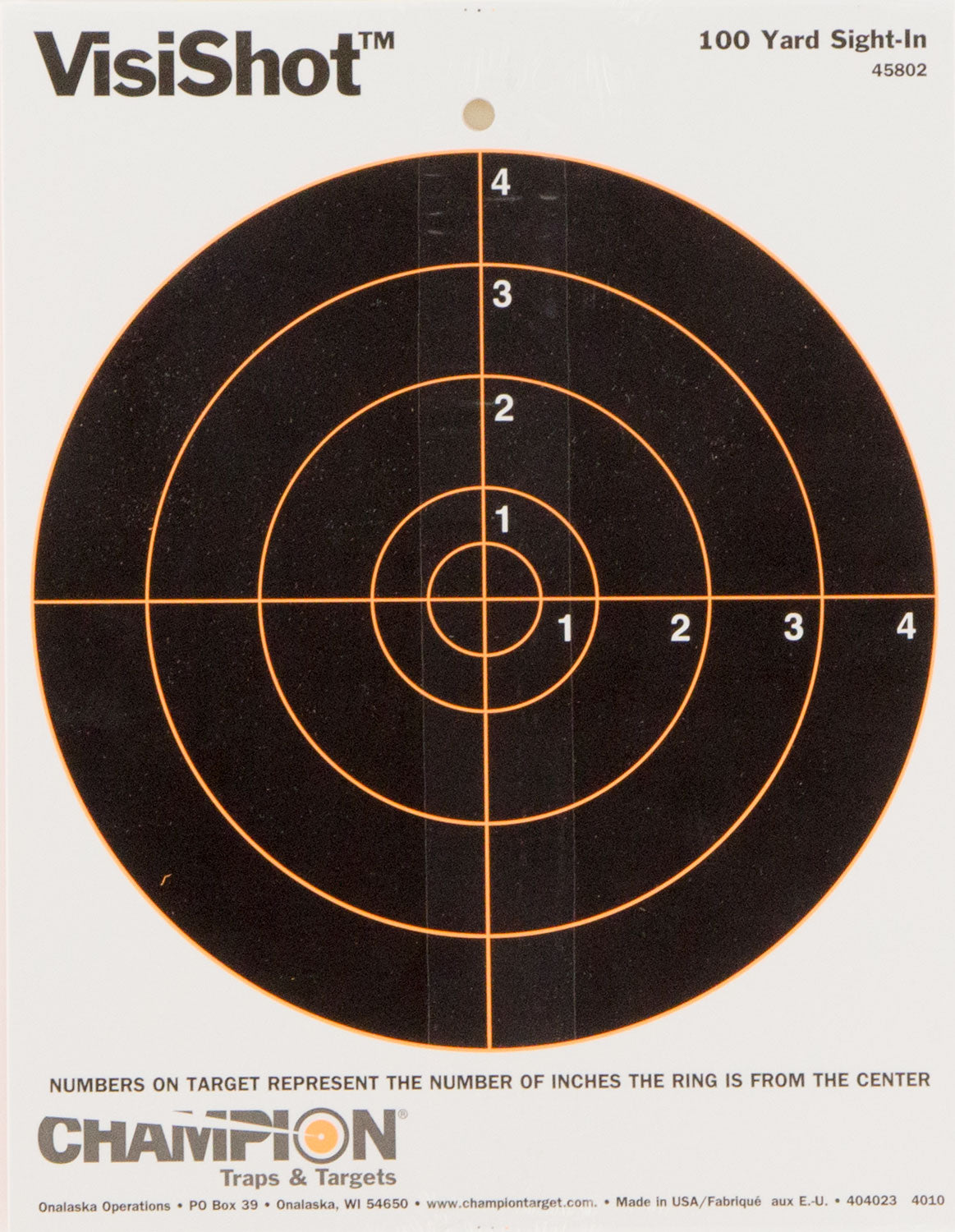 Champion VisiShot 8" Bullseye Paper Hanging Target 10 Pack