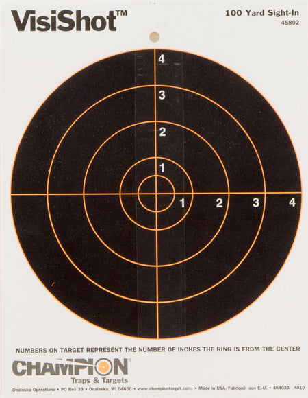 Champion VisiShot 8" Bullseye Paper Hanging Target 10 Pack