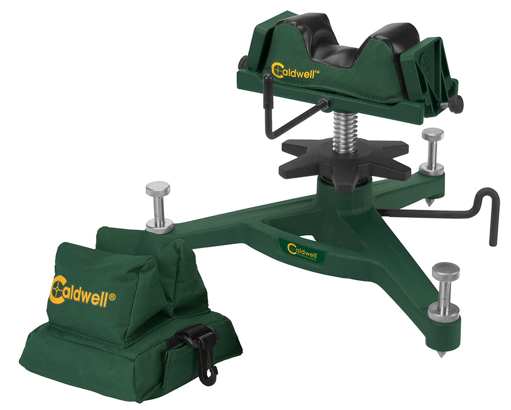 Caldwell Rock Front Shooting Rest with Padded Rear Filled Canvas Bag Combo Green