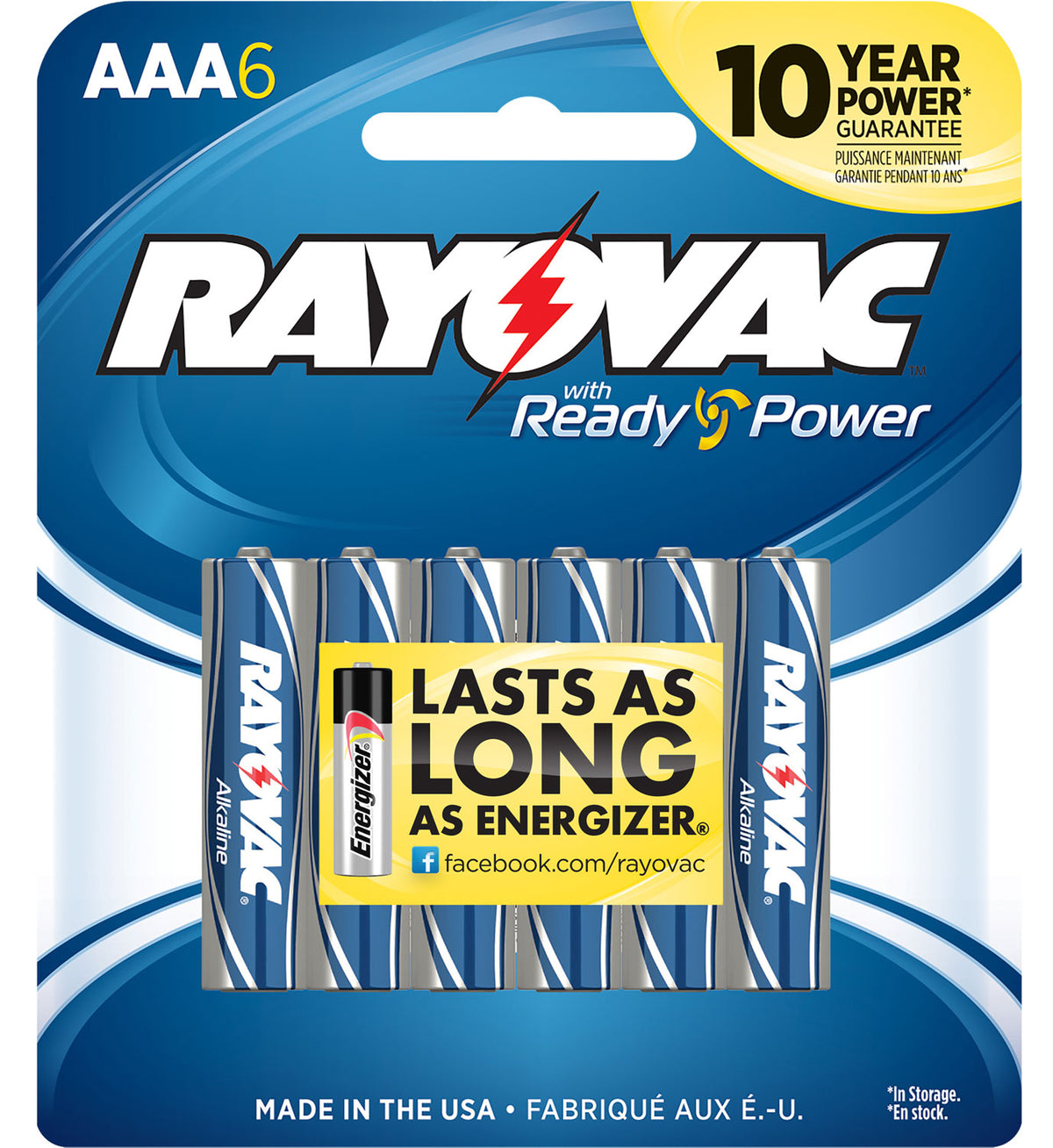 Rayovac High Energy AAA Alkaline Batteries 1.5V 2700mAh 6-Pack
