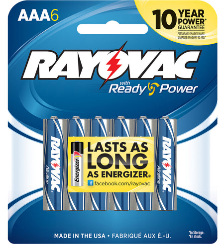 Rayovac High Energy AAA Alkaline Batteries 1.5V 2700mAh 6-Pack