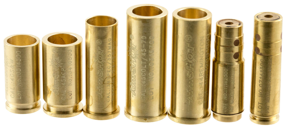 AimShot KTPISTOL Pistol Boresight Kit Universal Laser 30 Carbine and 9mm Brass