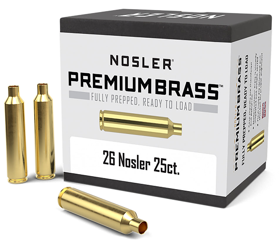 Nosler Premium Unprimed Rifle Brass 26 Nosler 25 Per Box
