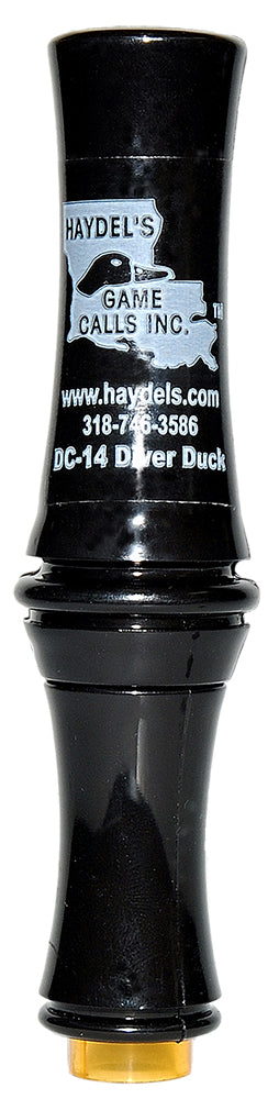 Haydel's Game Calls DC14 Diver Duck Open Call - Redhead, Bluebill & Canvasback Sounds, Black Acrylic