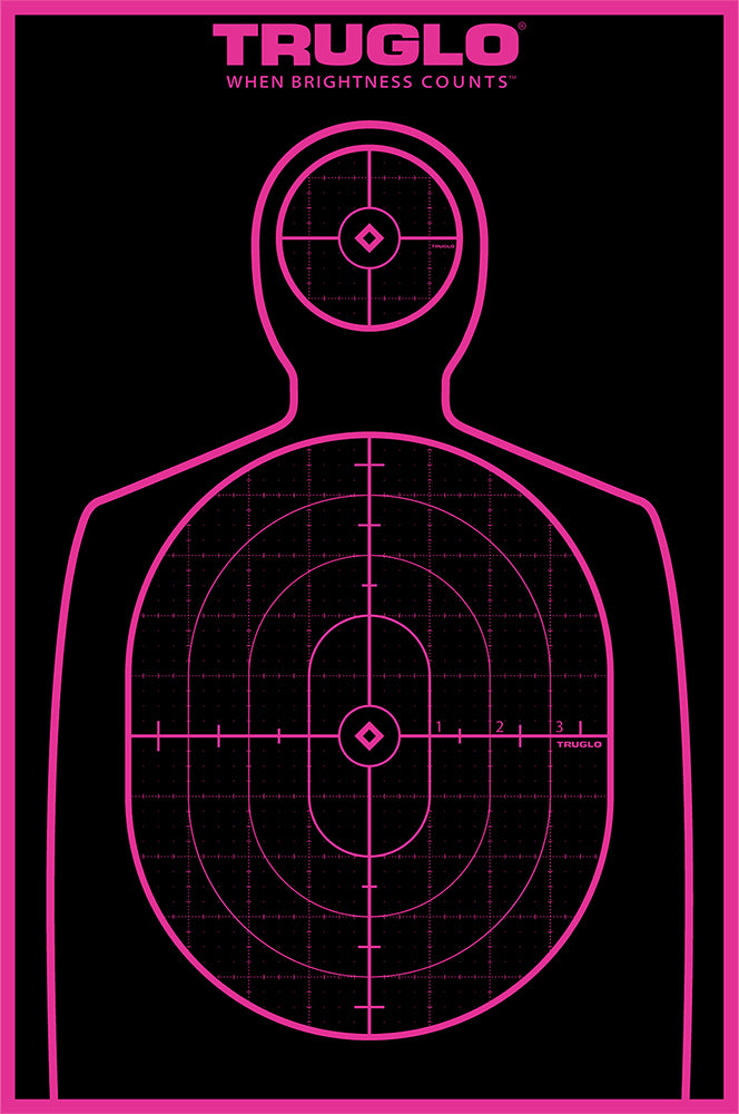TruGlo TG13P6 Tru-See Handgun Silhouette Self-Adhesive Target Black/Pink 12"x18" 6-Pack
