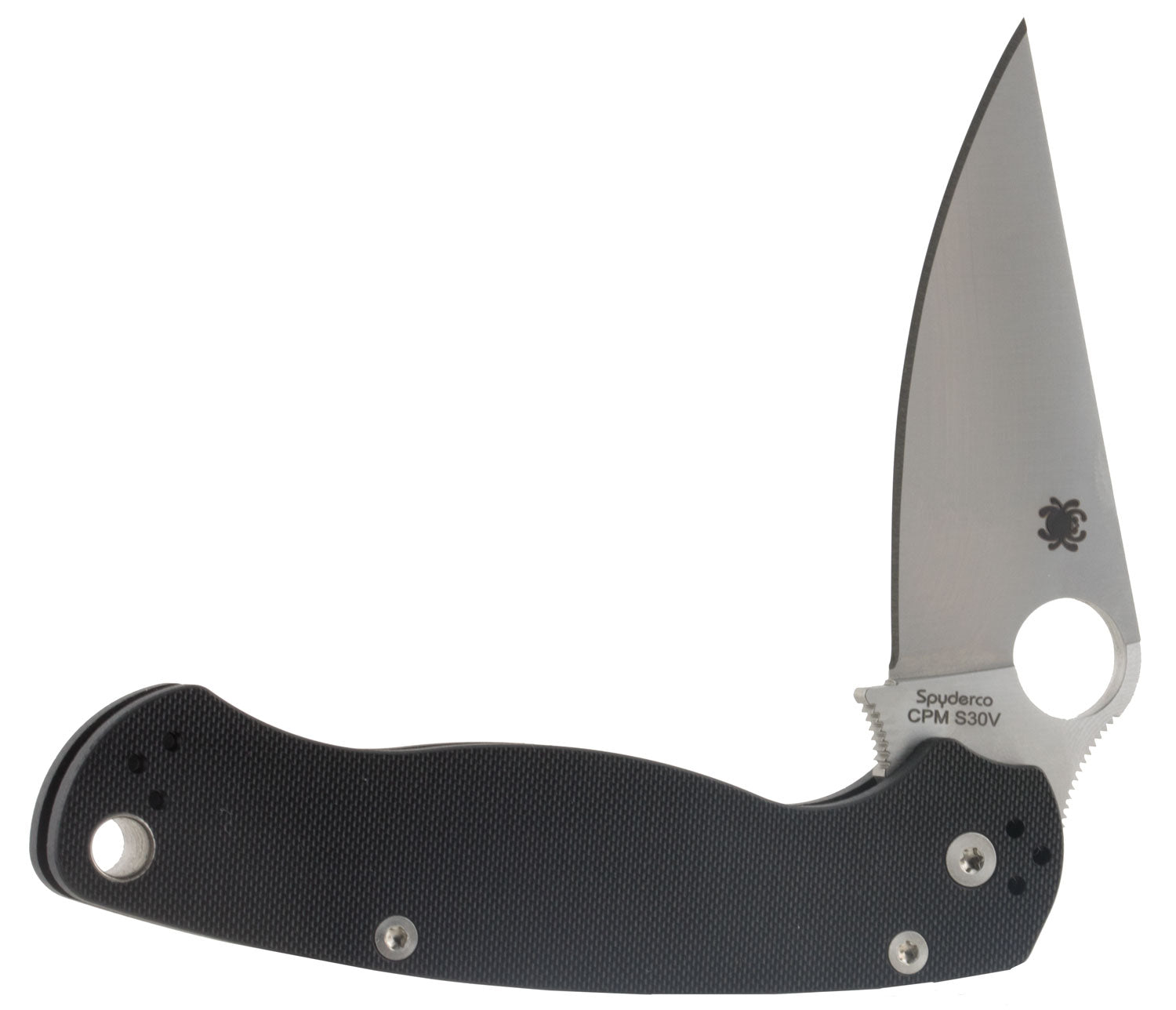 Spyderco C81GP2 Para Military 2 3.42" Folding Drop Point Plain CPM S45VN SS Blade Black G10 Handle with Pocket Clip