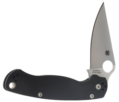 Spyderco C81GP2 Para Military 2 3.42" Folding Drop Point Plain CPM S45VN SS Blade Black G10 Handle with Pocket Clip