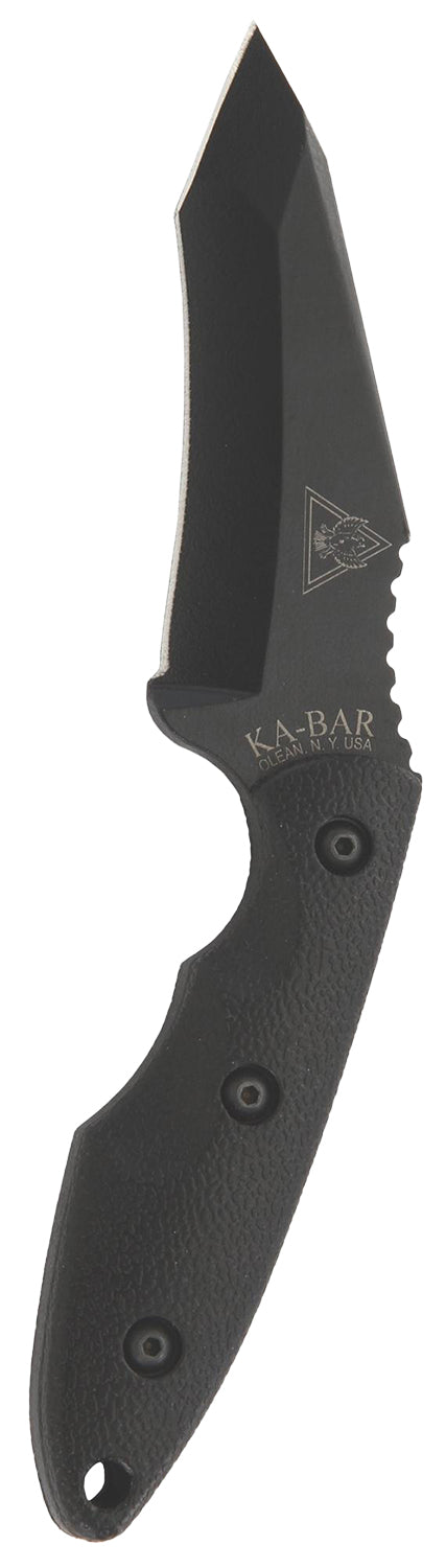 Ka-Bar 2486 TDI Hell Fire 3.56" Fixed Recurve Tanto Plain Black 1095 Cro-Van Blade Black Ultramid Handle Locking Sheath