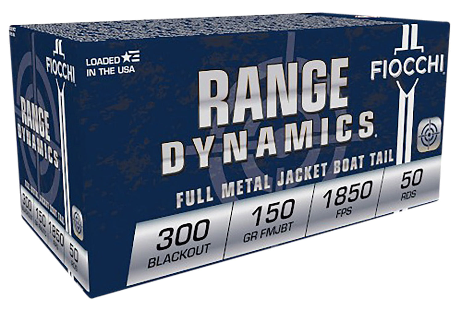 Fiocchi 300BLKC Range Dynamics Full Metal Jacket Boat Tail FMJBT 150 Grain .300 AAC Blackout