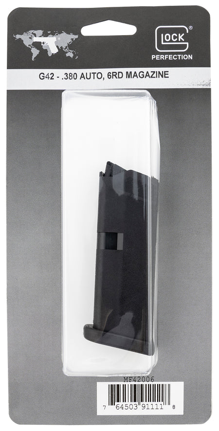 Glock MF42006 G42 6-Round .380 ACP Black Polymer Magazine