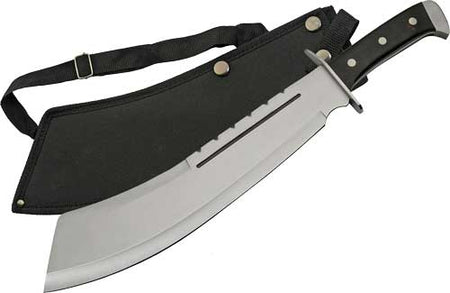SZCO Rite Edge 13.5" Black Bully Machete Stainless Steel Blade with Sheath