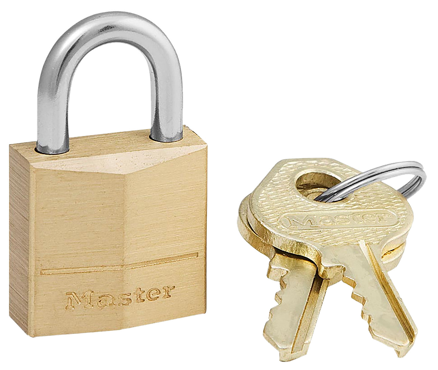 Master Lock 120D Solid Brass Keyed Padlock Gold 3/4" Wide