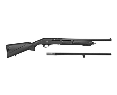 Charles Daly 930374 301 Combo Full Size 12 Gauge Pump 3" 5+1 18.50/28" Black Steel Vent Rib Barrel, Black Aluminum Receiver, Black Synthetic Stock, Beretta/Benelli Mobil Choke System