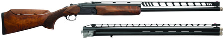 Charles Daly 930410 202 Unsingle Combo 12 Gauge Break Open 2.75" 2rd 32" Black Over/Under Vent Rib Barrel, Black Steel Receiver, Adj Cheek Riser Walnut Wood Stock