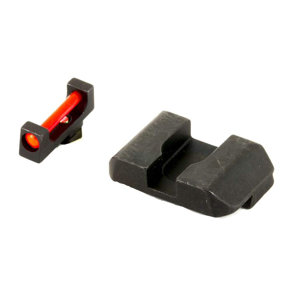 AmeriGlo Red Fiber Optic Front Black Rear Sight Set for Small/Medium Frame Glocks