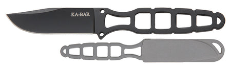 Ka-Bar 1118BP Skeleton 2.50" Fixed Clip Point Plain Black 5Cr15MoV Stainless Steel Blade Skeletonized Handle w/ Sheath