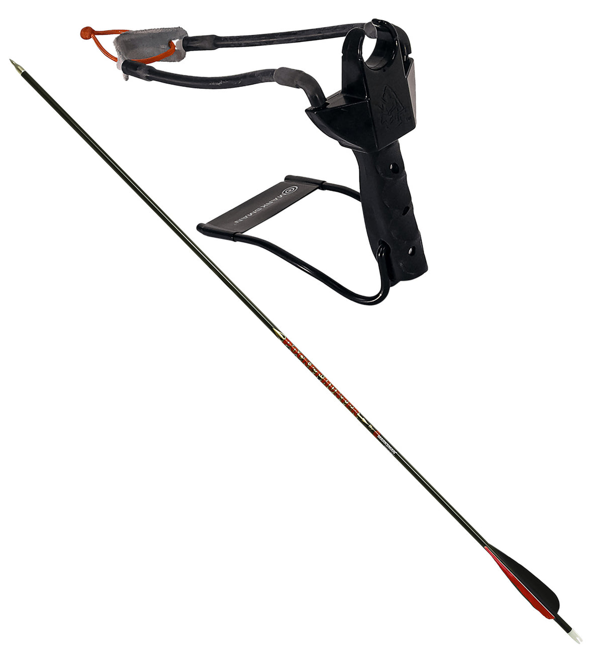 Marksman 3075 Pocket Hunter Folding Slingshot Black Steel Frame with Molded Handle