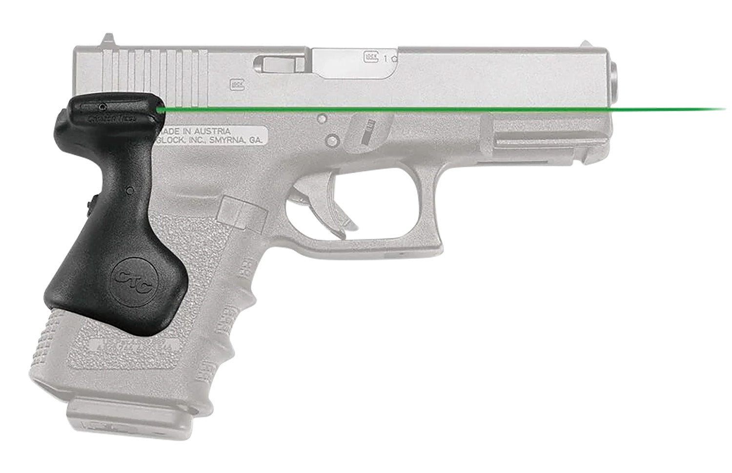 Crimson Trace 0167501 Lasergrips Green Laser for Glock 19/23/32 Compact Gen3/Gen4/Gen5, Black Polymer