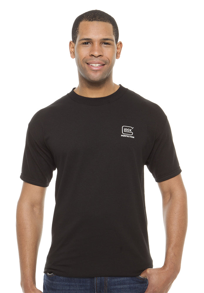 Glock AA11002 Perfection Logo Tee Black Pre-Shrunk Cotton Short Sleeve XL