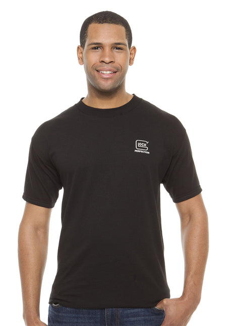 Glock AA11002 Perfection Logo Tee Black Pre-Shrunk Cotton Short Sleeve XL