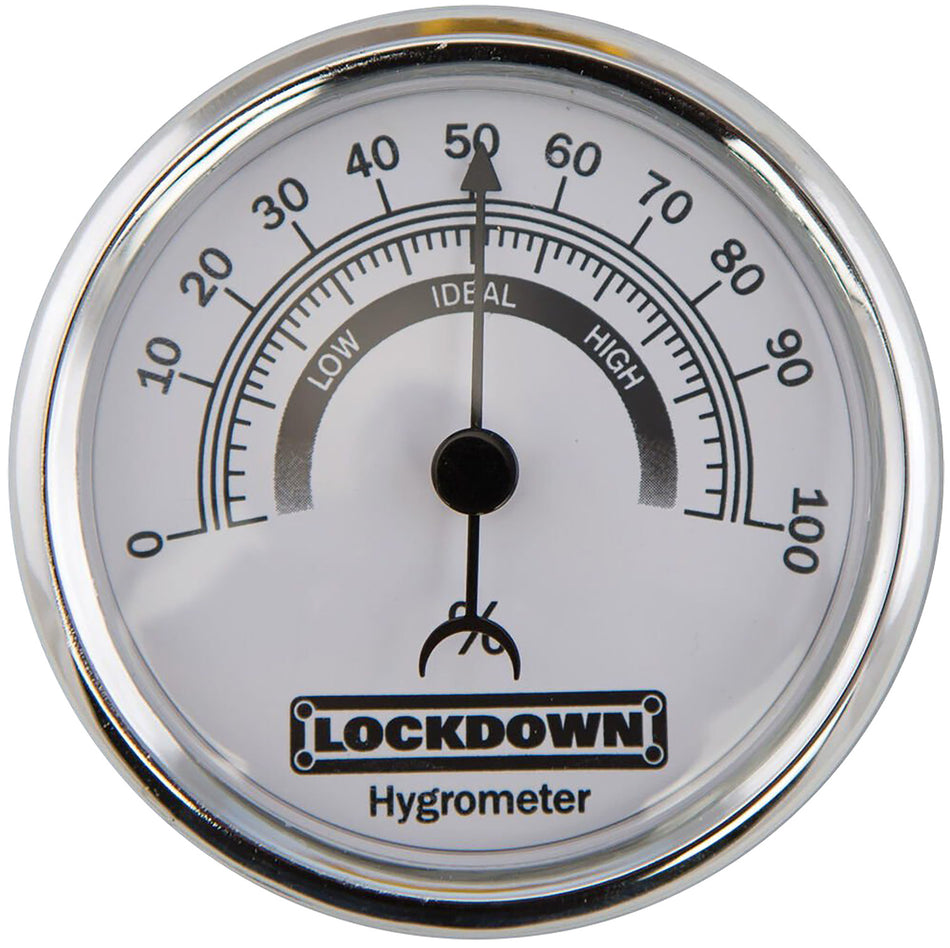 Lockdown Vault Hygrometer 2.75" Silver Gun Safe Humidity Monitor