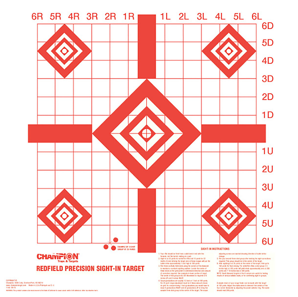 Diamond Target Paper Buy Champion Targets 47387 Redfield Sight-In Diamond Paper Pistol/Rifle ...