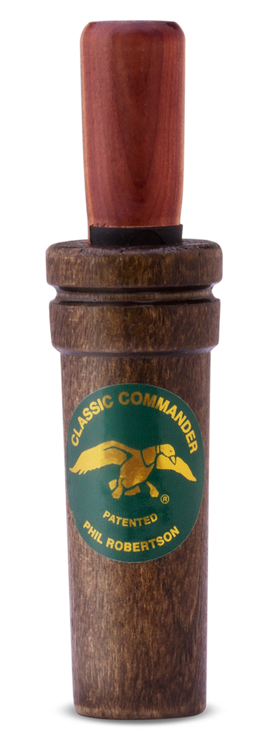 Duck Commander DC200 Classic Commander Open Duck Call Double Reed Mallard Hen, Natural Wood