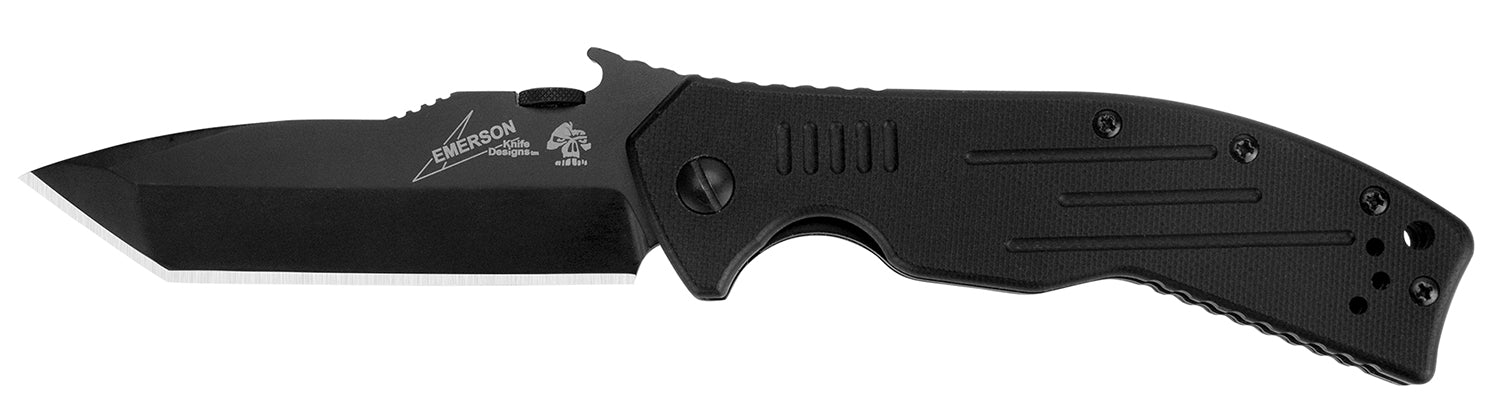Kershaw 6044TBLK CQC-8K 3.50" Folding American Tanto Plain Black Oxide 8Cr14MoV SS Blade Black G10 Handle with Pocket Clip