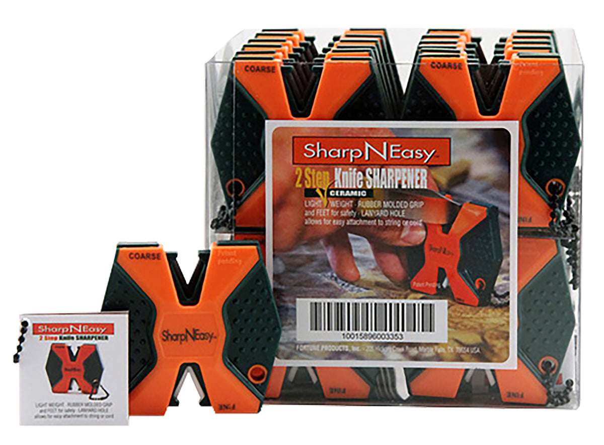 AccuSharp 335CD SharpNEasy 2-Step Knife Sharpener Fine/Coarse Ceramic Stone Black/Orange Plastic Handle