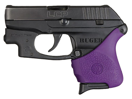 Hogue 18116 HandAll Hybrid Grip Sleeve Purple Rubber for Ruger LCP with Crimson Trace Laser