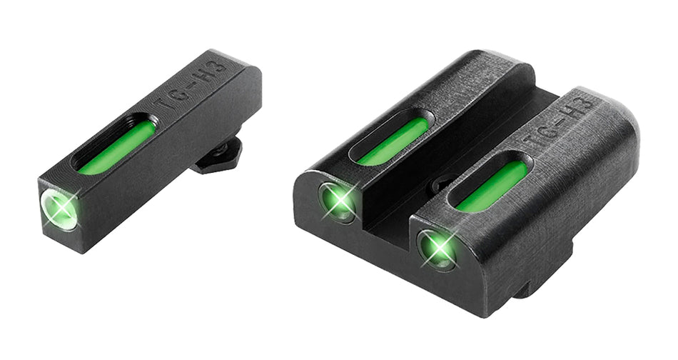 TruGlo TG13GL2A TFX Tritium & Fiber Optic Front & Rear Sight Set Glock Green White Outline