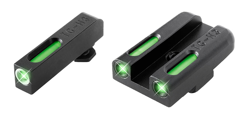 TruGlo TG13GL3A TFX Tritium & Fiber Optic Front & Rear Sight Set Glock 42/43/43X/48 Green