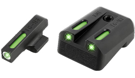 TruGlo TG13KM1A TFX Tritium & Fiber Optic Front & Rear Sight Set Kimber Green White Outline