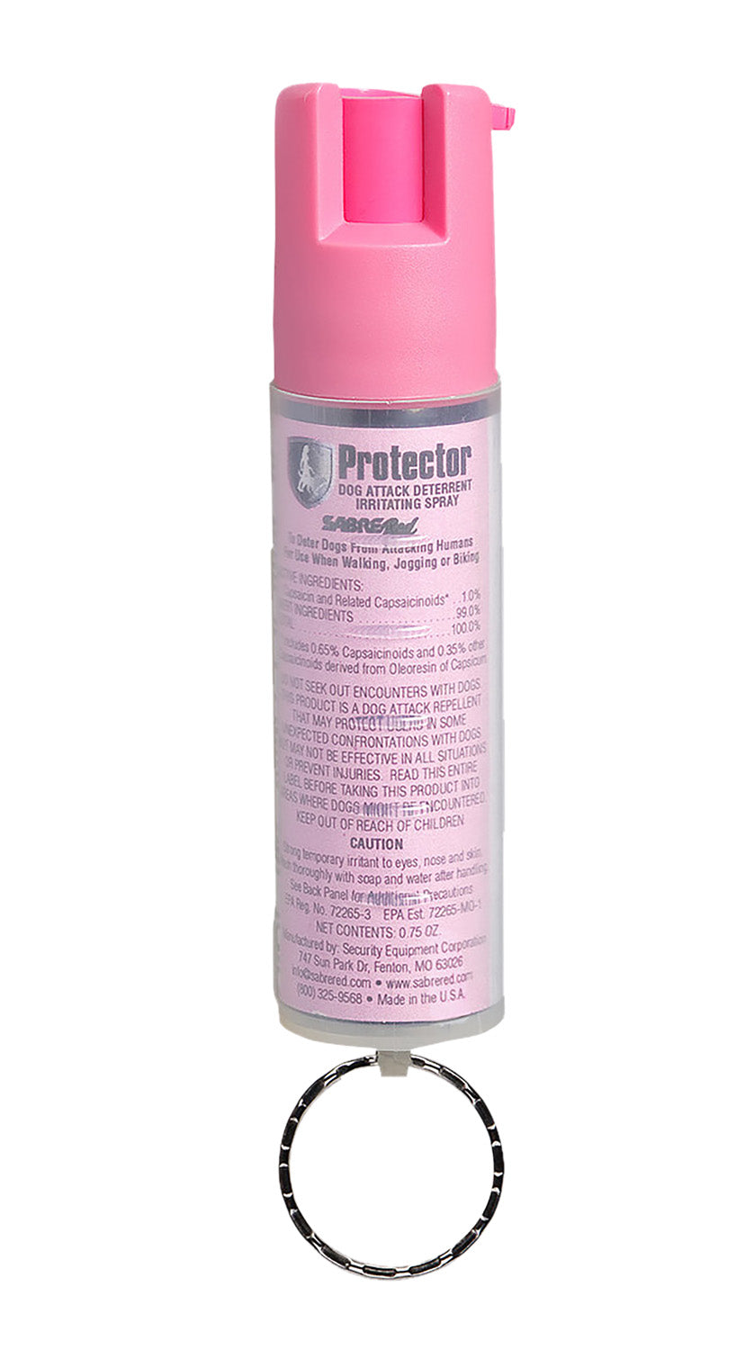 Sabre SRPNBCPKR02 Pink Dog Deterrent Spray Capsaicin 0.75 oz 12 ft Range with Key Ring