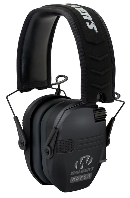 Walker's Razor Slim Electronic Ear Muff 23 dB Over-the-Head Black Polymer
