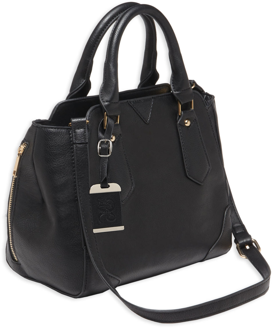 Bulldog BDP020 Satchel Carry Purse with Holster Black Leather for Small Autos & Revolvers Ambidextrous