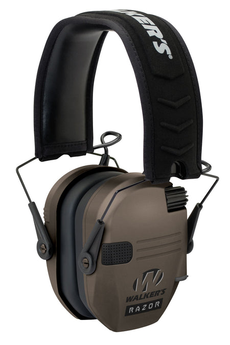 Walker's Razor Slim Electronic Ear Muff 23 dB Over-the-Head Flat Dark Earth/Black Polymer