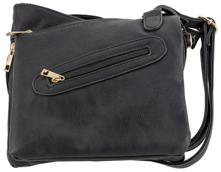 Bulldog BDP030 Cross Body Leather Carry Purse with Holster Black for Small Autos & Revolvers Ambidextrous