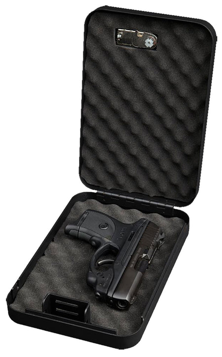 Bulldog BD1126 Personal Vault Combination & Key Entry Black Powder Coat Steel Holds 1 Handgun 9.5" x 6.5" x 2"