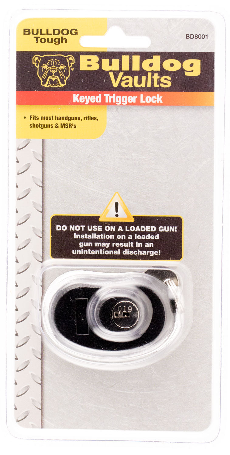 Bulldog BD8001 Keyed Trigger Lock for Handgun, Rifle & Shotgun - Black Metal